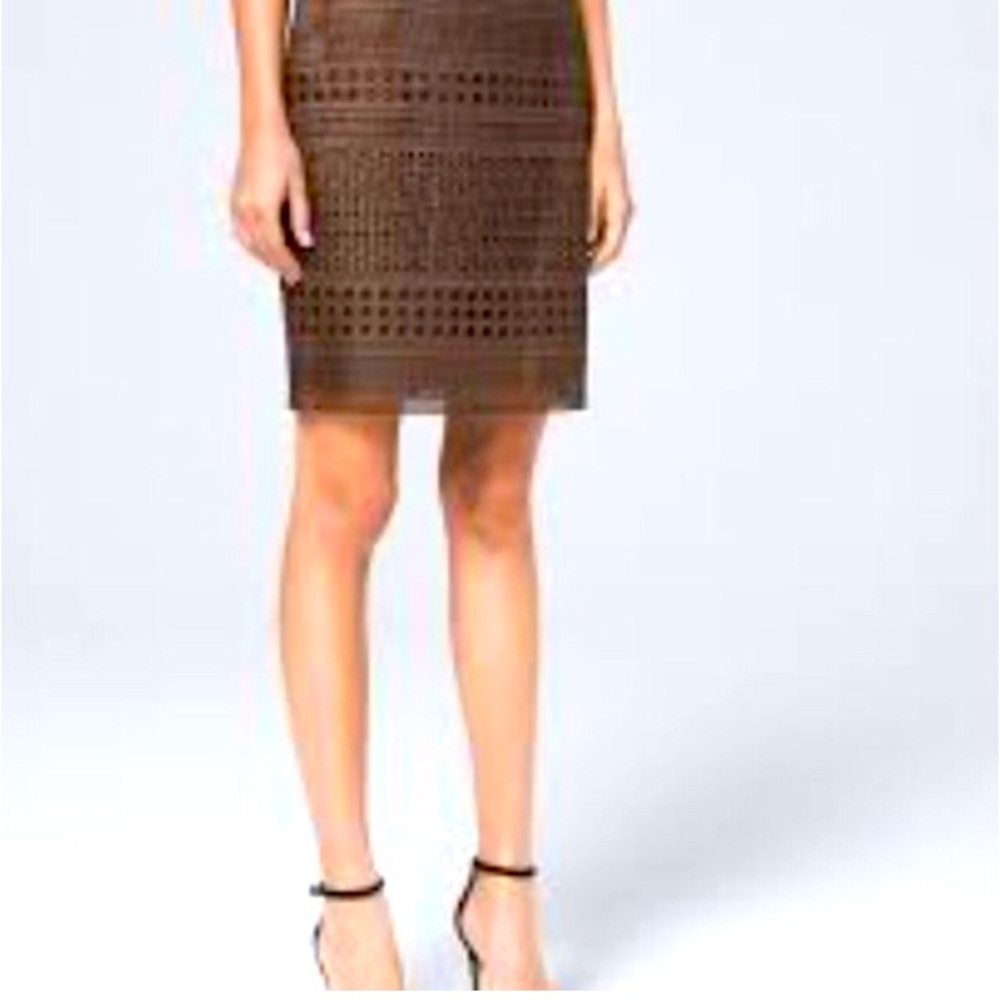 WHBM NWOT Metallic laser cut pencil skirt